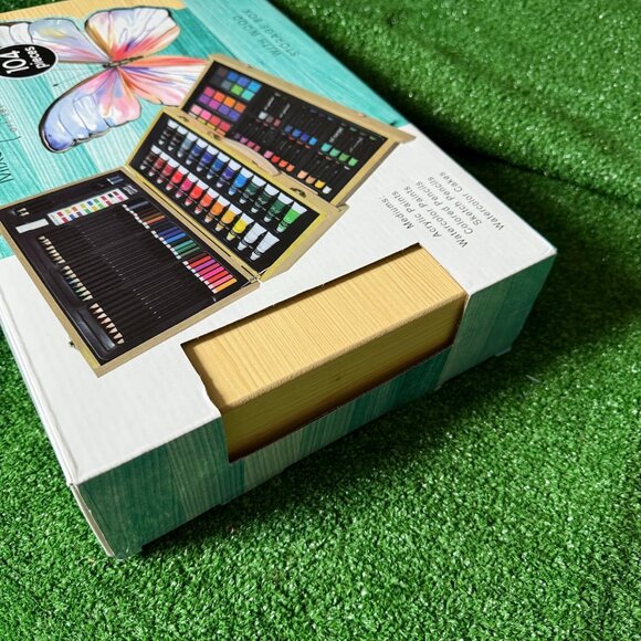 Mixed Media 104-Piece Deluxe Art Set with Wooden Box and Drawing Supplies NEW - Picture 9 of 16